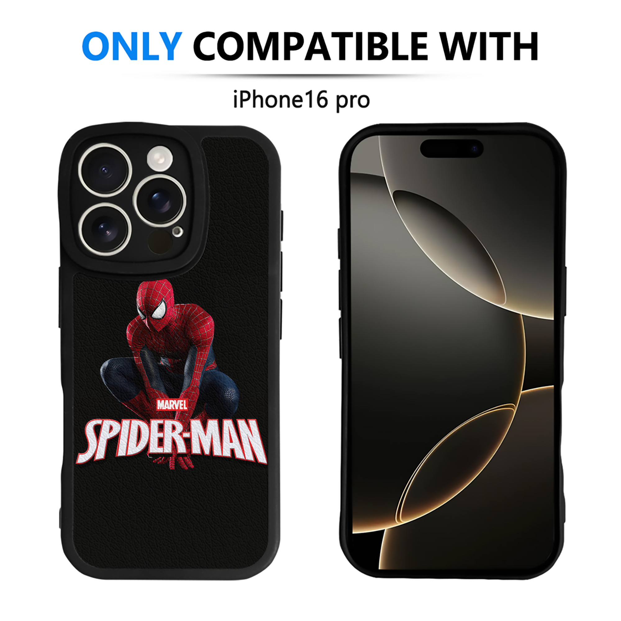 Spider Man スパイダーマン 【iPhone 16シリーズ対応】シリコンスマホケース（レザー調） 材質：シリコン